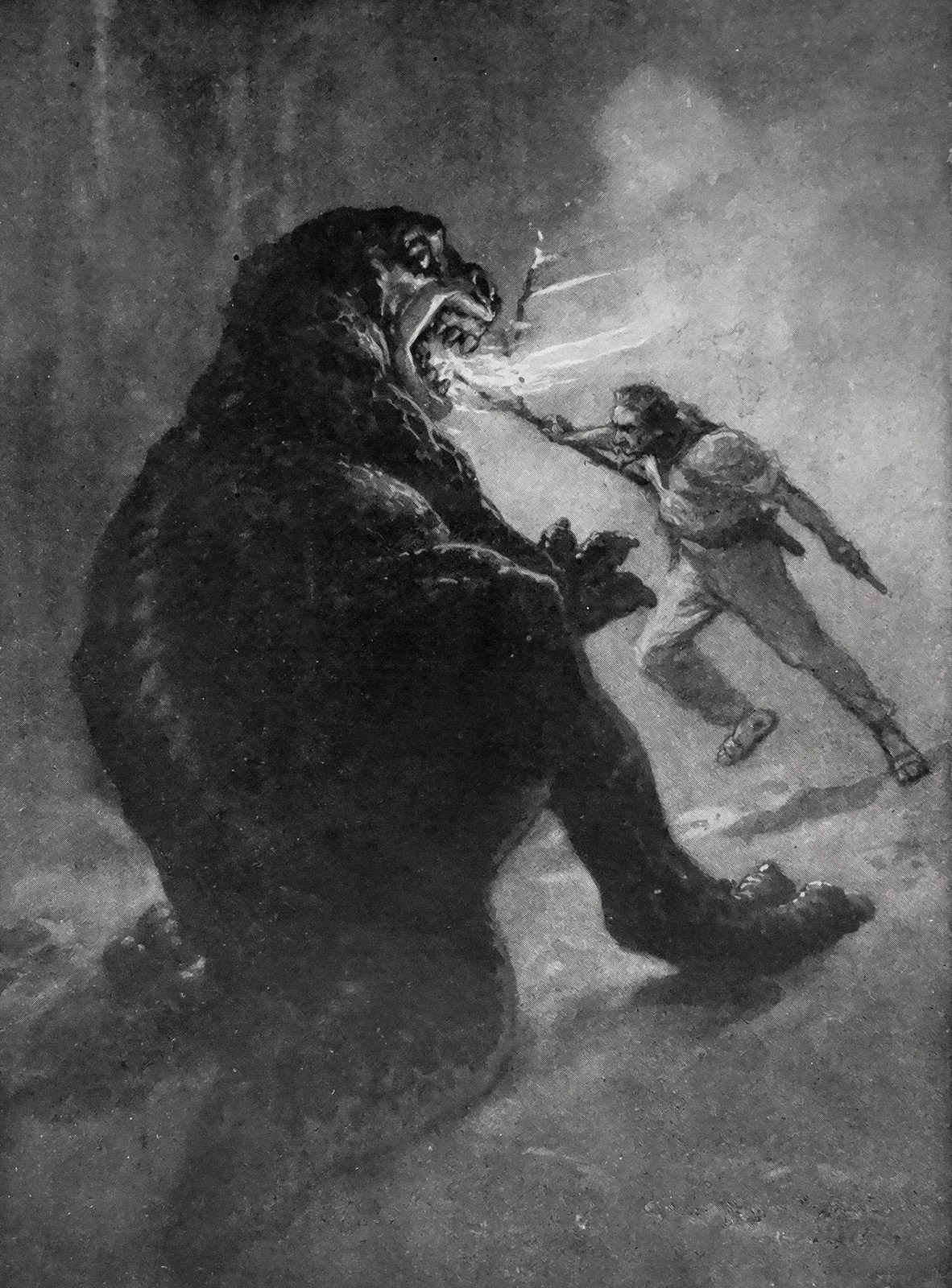 ... He dashed the flaming wood into the brute’s face.