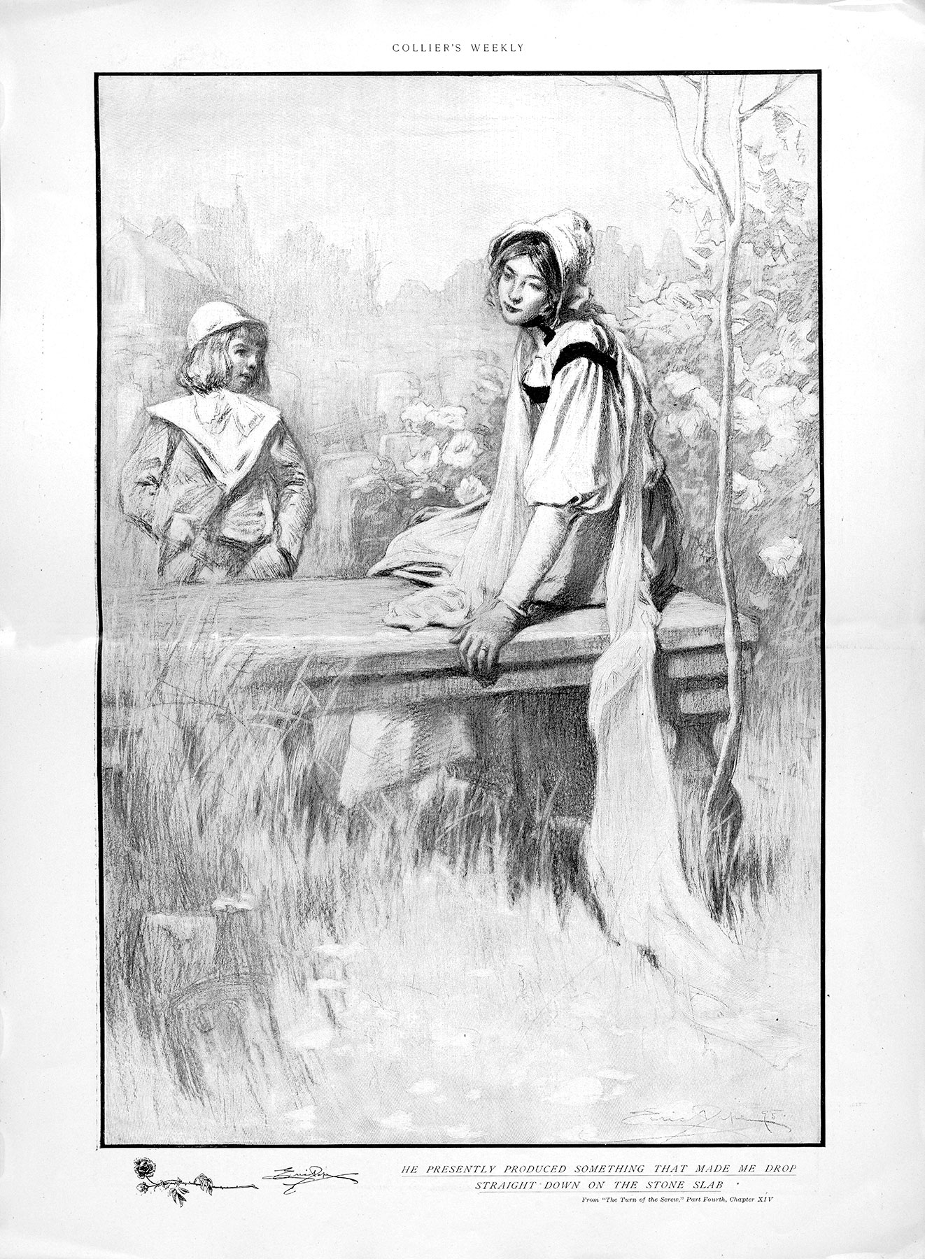 “He presently produced something that made me drop straight down on the stone slab . . .”