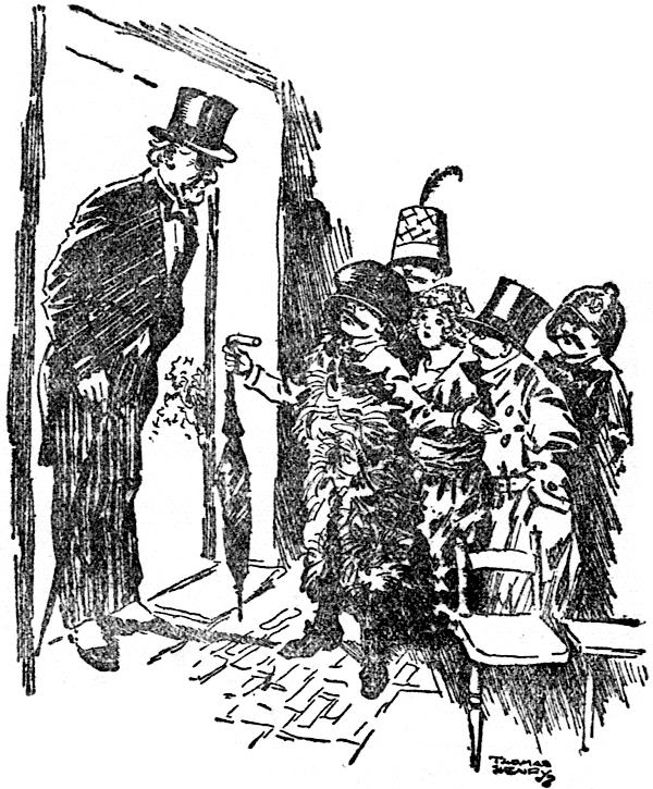 INSIDE AN OUTHOUSE A GROUP OF CURIOUSLY-DRESSED CHILDREN STARED AT HIM UNSMILINGLY.