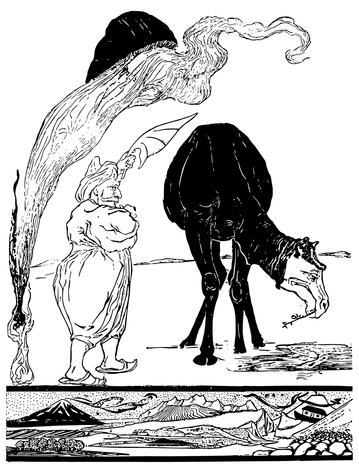 Here is the picture of the Djinn in charge of All Deserts guiding the Magic with his magic fan.